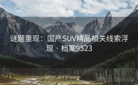 谜题重现：国产SUV精品相关线索浮现 · 档案9523